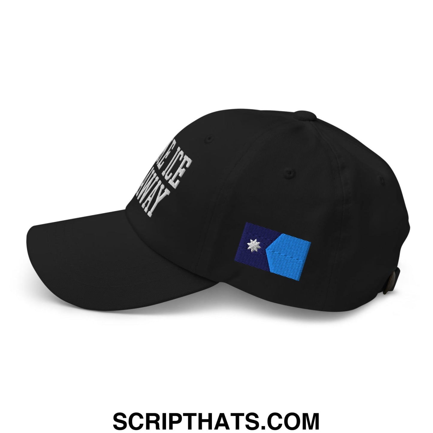 Make ICE Go Away Minnesota Flag Embroidered Unstructured Dad Hat Black