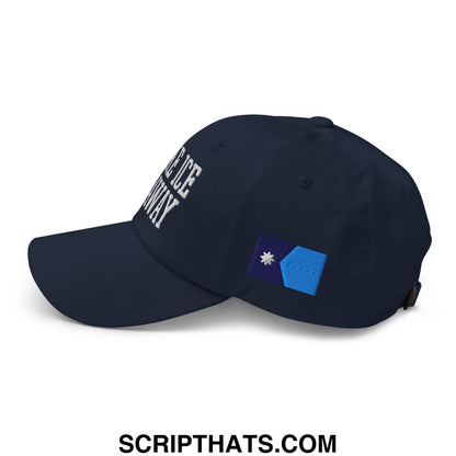 Make ICE Go Away Minnesota Flag Embroidered Unstructured Dad Hat Navy