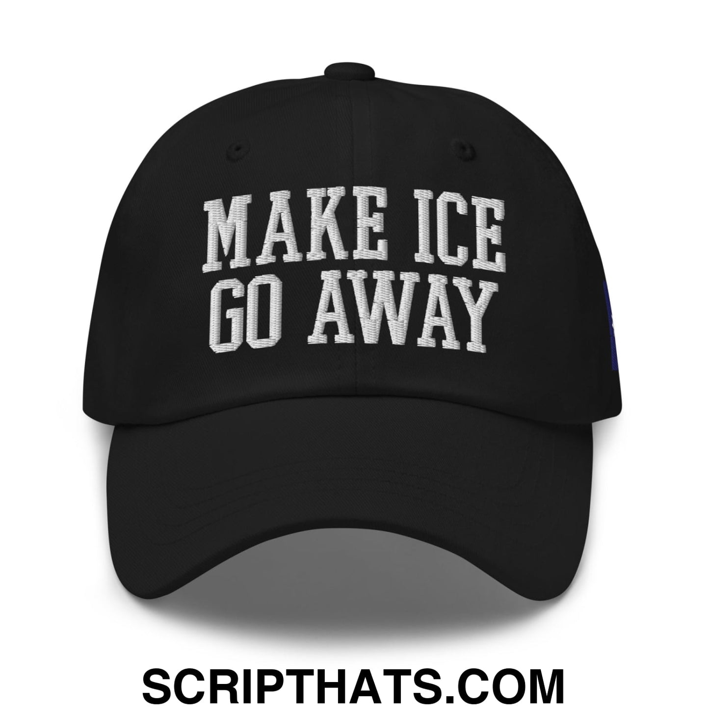 Make ICE Go Away Minnesota Flag Embroidered Unstructured Dad Hat Black