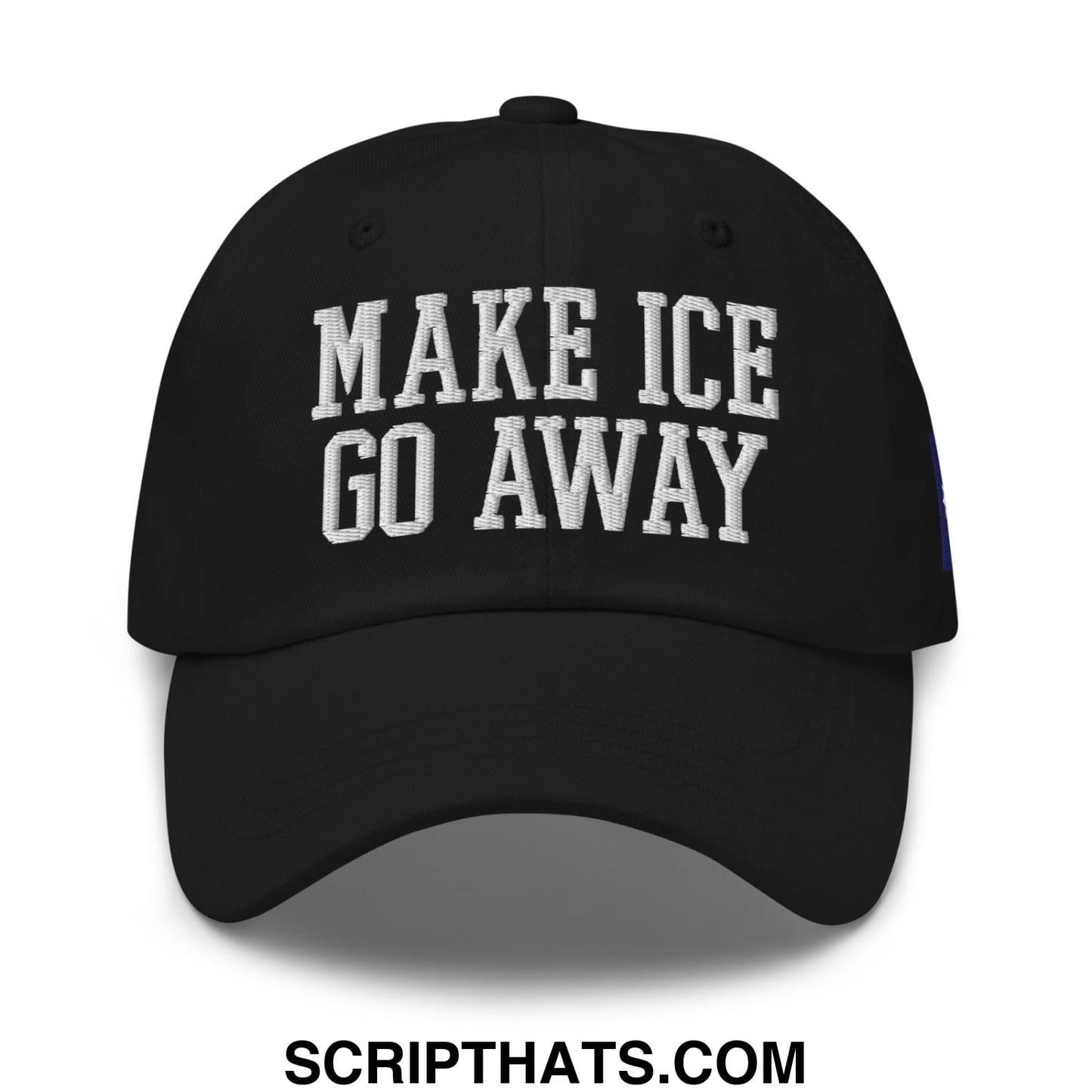 Make ICE Go Away Minnesota Flag Embroidered Unstructured Dad Hat Black