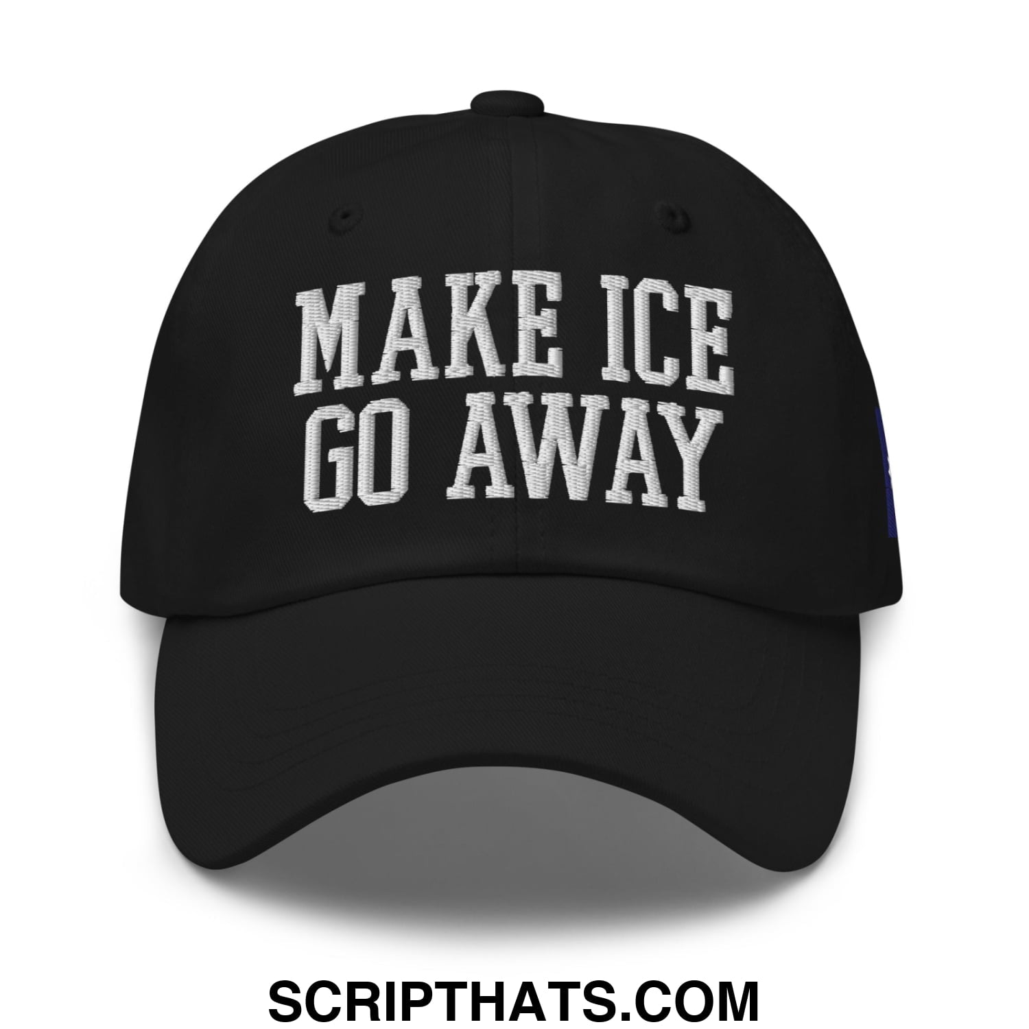 Make ICE Go Away Minnesota Flag Embroidered Unstructured Dad Hat Black