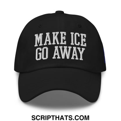 Make ICE Go Away Minnesota Flag Embroidered Unstructured Dad Hat Black