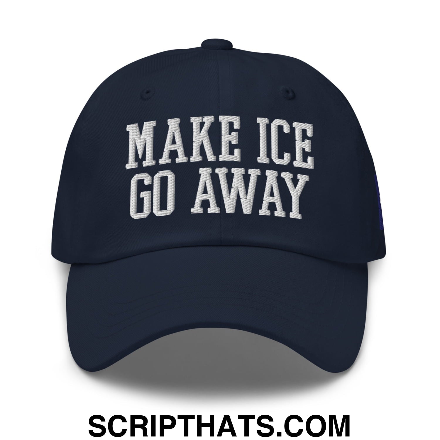 Make ICE Go Away Minnesota Flag Embroidered Unstructured Dad Hat Navy