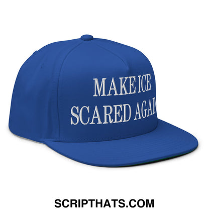 Make ICE Scared Again Minnesota Flag Embroidered Flat Bill Brim 5 Panel Snapback Hat Royal Blue