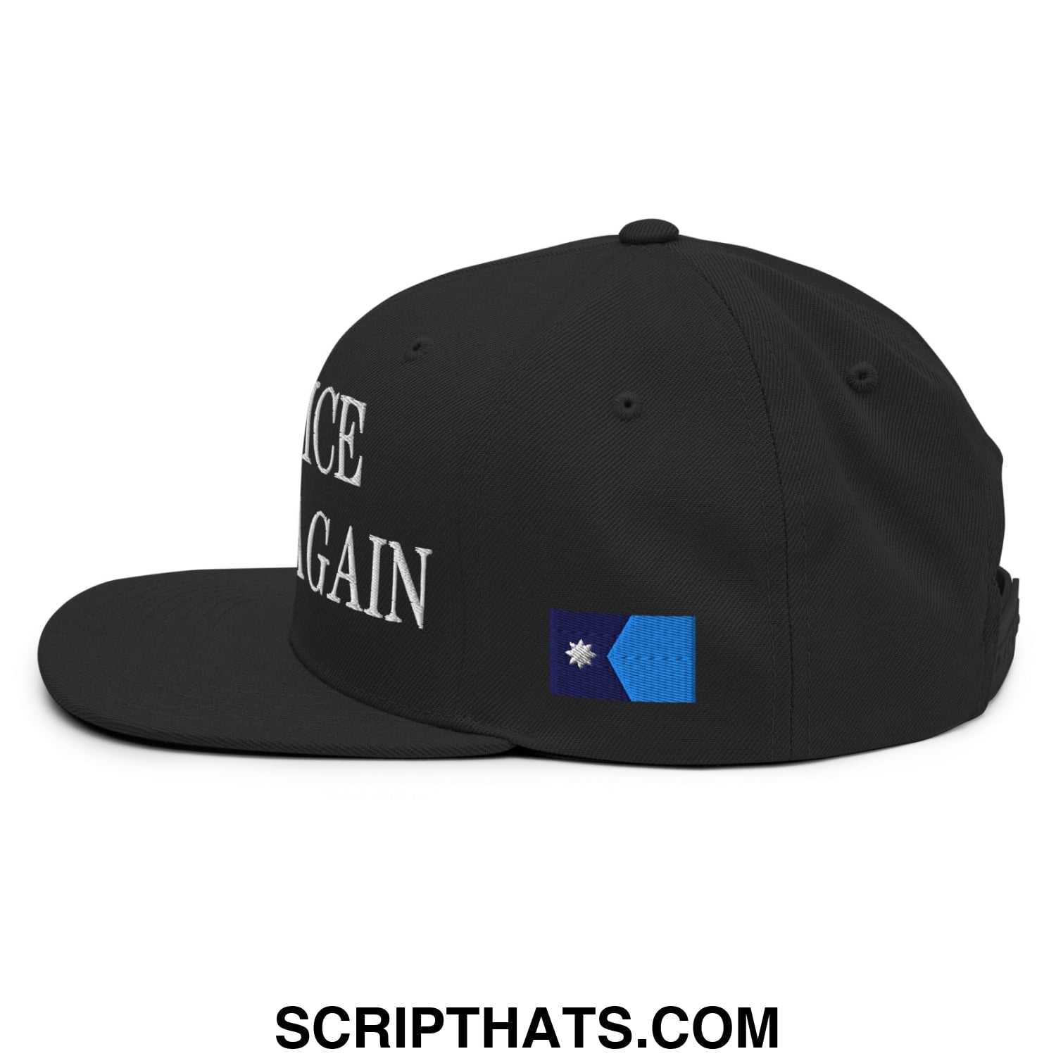 Make ICE Scared Again Minnesota Flag Embroidered Flat Bill Brim Snapback Hat Black