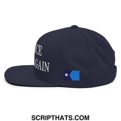 Make ICE Scared Again Minnesota Flag Embroidered Flat Bill Brim Snapback Hat Navy