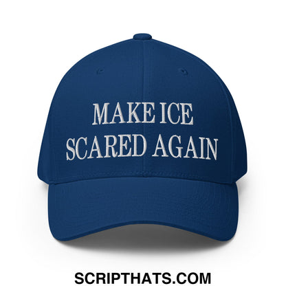 Make ICE Scared Again Minnesota Flag Embroidered Stretch Fit Baseball Hat Royal Blue