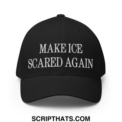Make ICE Scared Again Minnesota Flag Embroidered Stretch Fit Baseball Hat Black