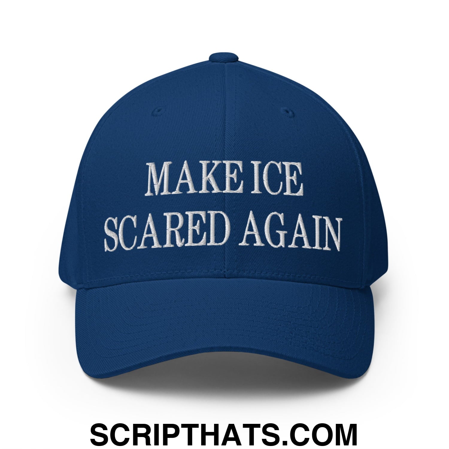 Make ICE Scared Again Minnesota Flag Embroidered Stretch Fit Baseball Hat Royal Blue
