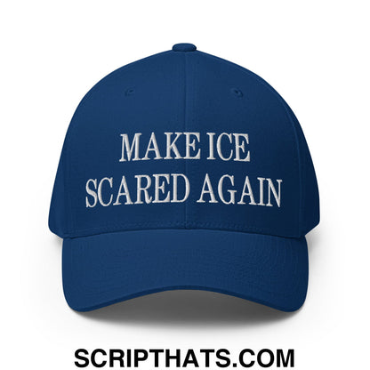 Make ICE Scared Again Minnesota Flag Embroidered Stretch Fit Baseball Hat Royal Blue