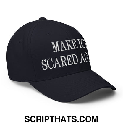 Make ICE Scared Again Minnesota Flag Embroidered Stretch Fit Baseball Hat Dark Navy