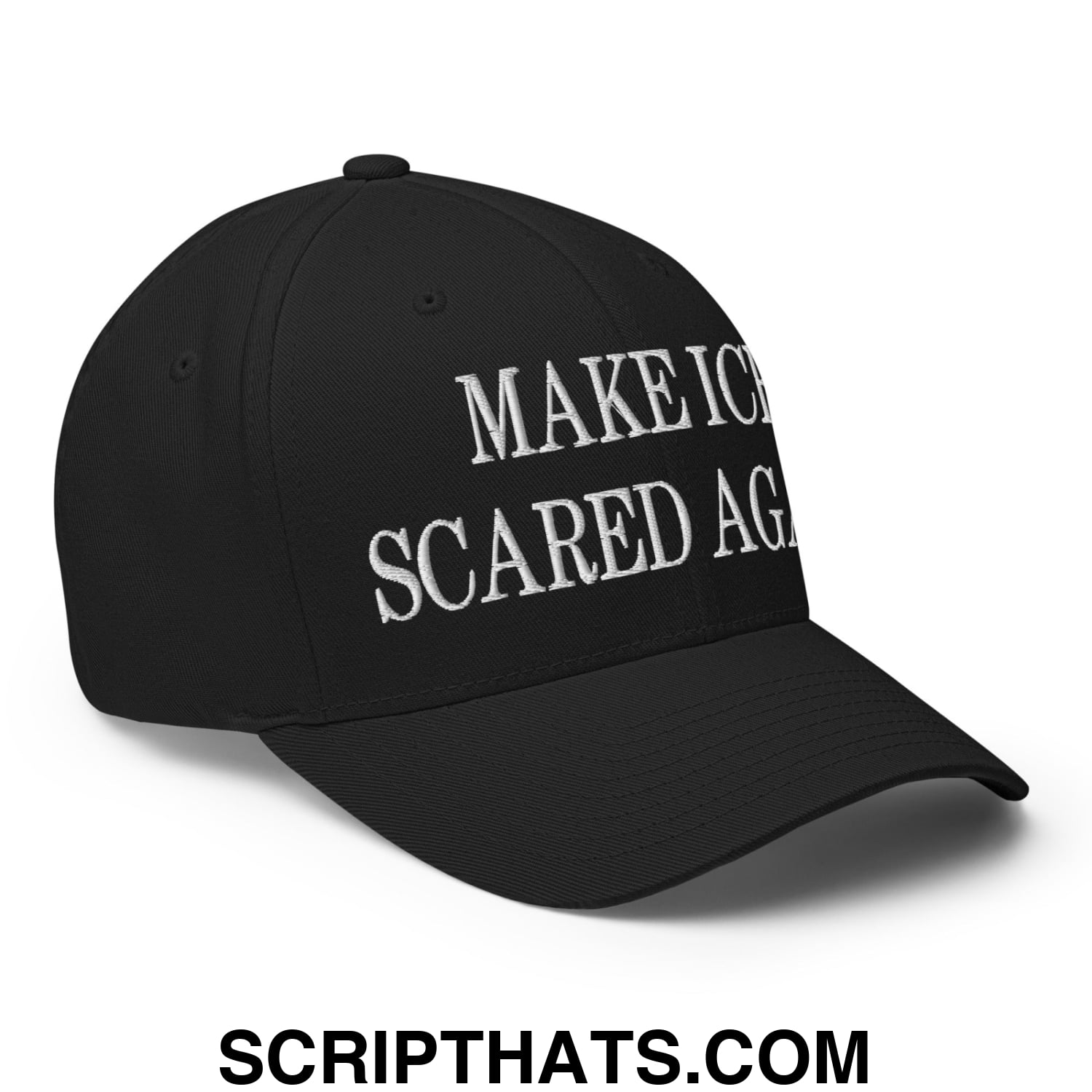 Make ICE Scared Again Minnesota Flag Embroidered Stretch Fit Baseball Hat Black