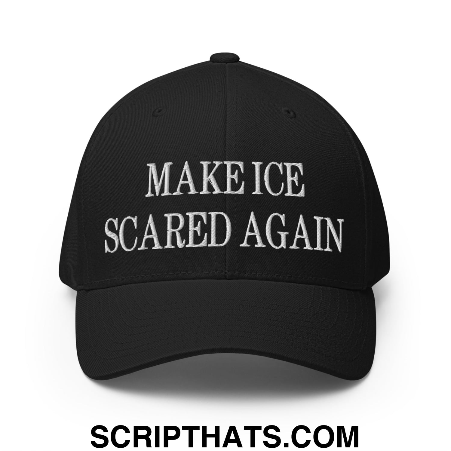 Make ICE Scared Again Minnesota Flag Embroidered Stretch Fit Baseball Hat Black