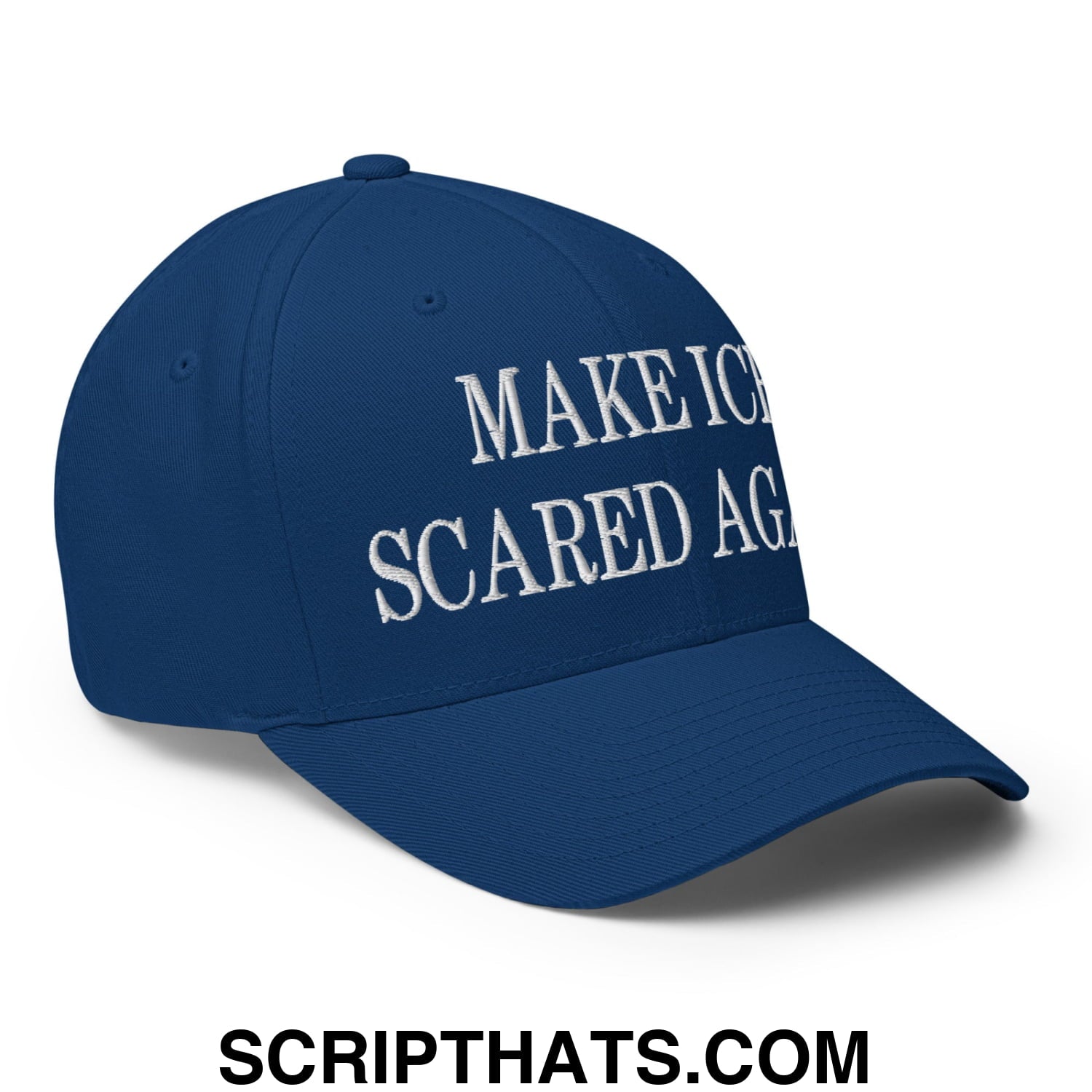 Make ICE Scared Again Minnesota Flag Embroidered Stretch Fit Baseball Hat Royal Blue