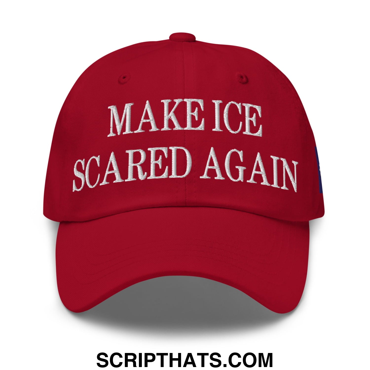 Make ICE Scared Again Minnesota Flag Embroidered Unstructured Dad Hat Cranberry