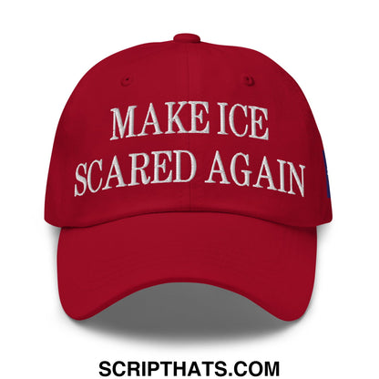 Make ICE Scared Again Minnesota Flag Embroidered Unstructured Dad Hat Cranberry