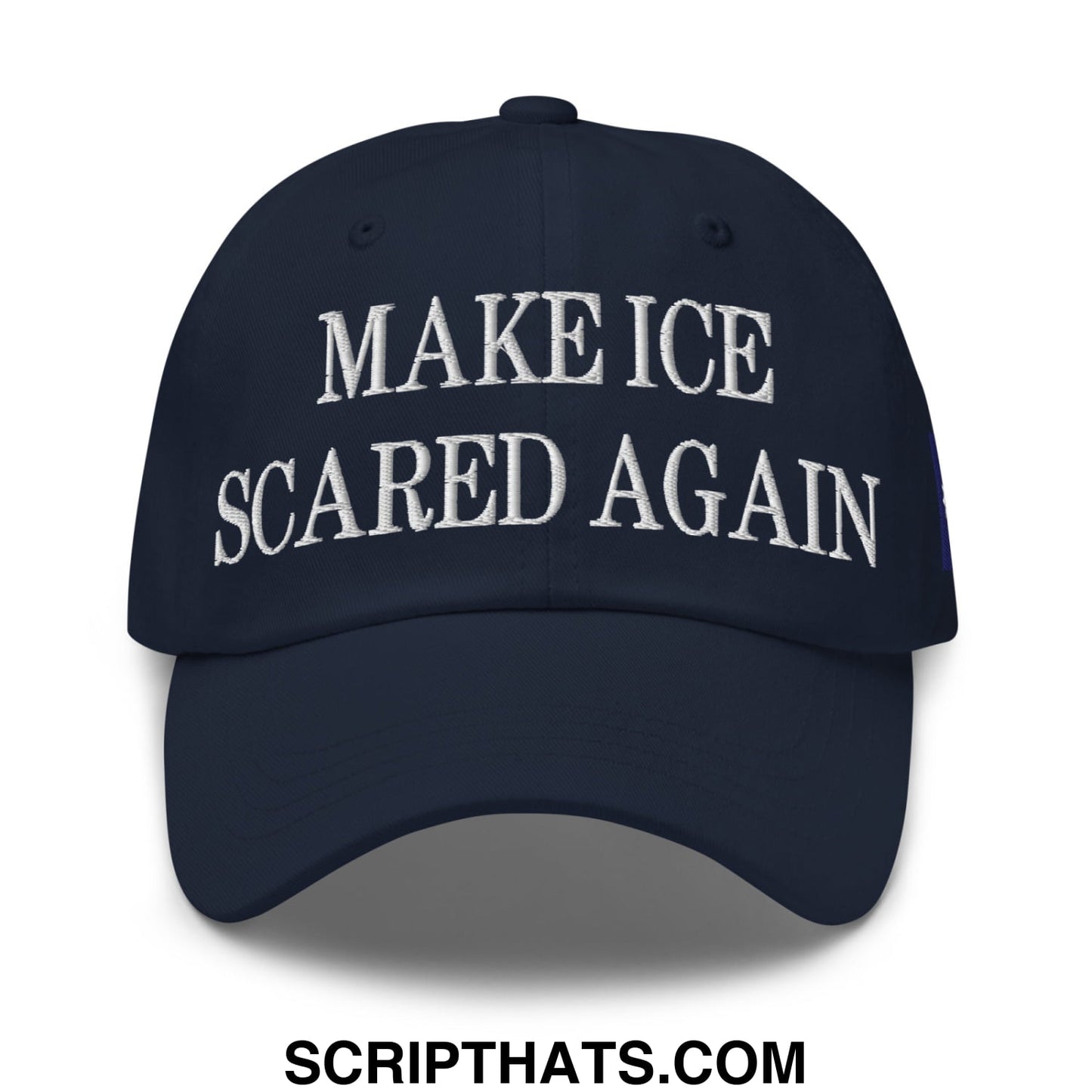 Make ICE Scared Again Minnesota Flag Embroidered Unstructured Dad Hat Navy