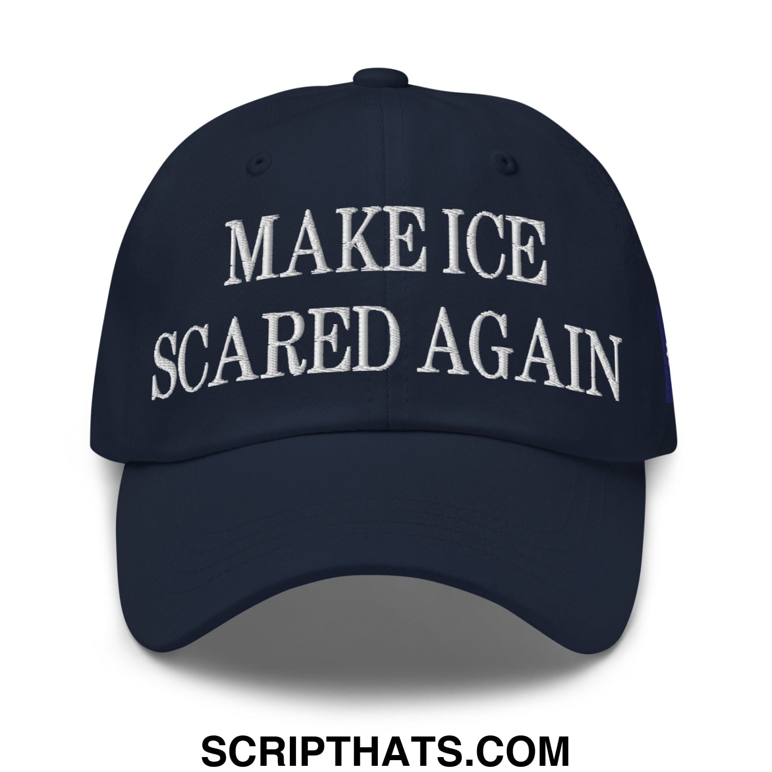 Make ICE Scared Again Minnesota Flag Embroidered Unstructured Dad Hat Navy