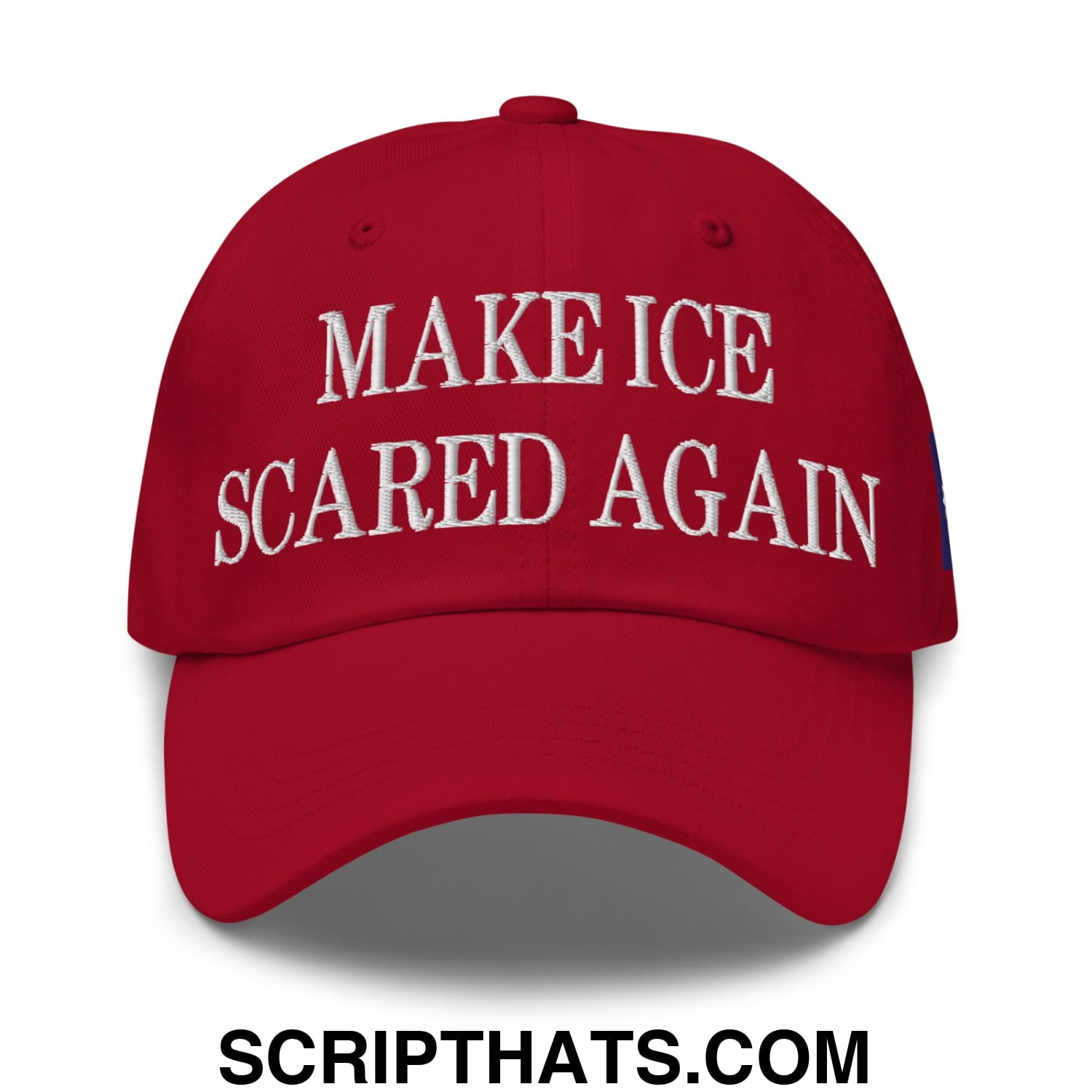 Make ICE Scared Again Minnesota Flag Embroidered Unstructured Dad Hat Cranberry