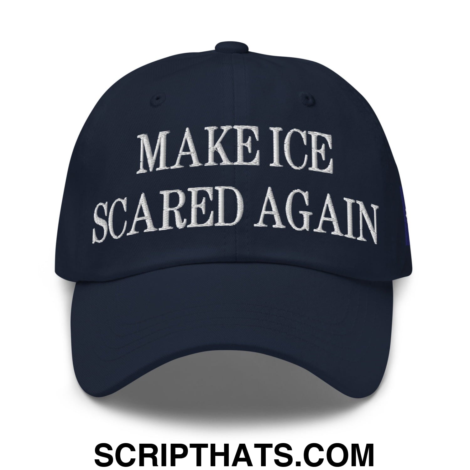 Make ICE Scared Again Minnesota Flag Embroidered Unstructured Dad Hat Navy