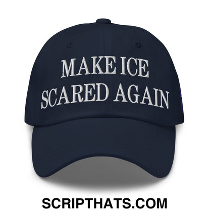 Make ICE Scared Again Minnesota Flag Embroidered Unstructured Dad Hat Navy