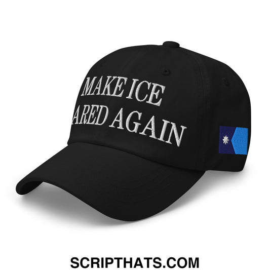 Make ICE Scared Again Minnesota Flag Embroidered Unstructured Dad Hat Black