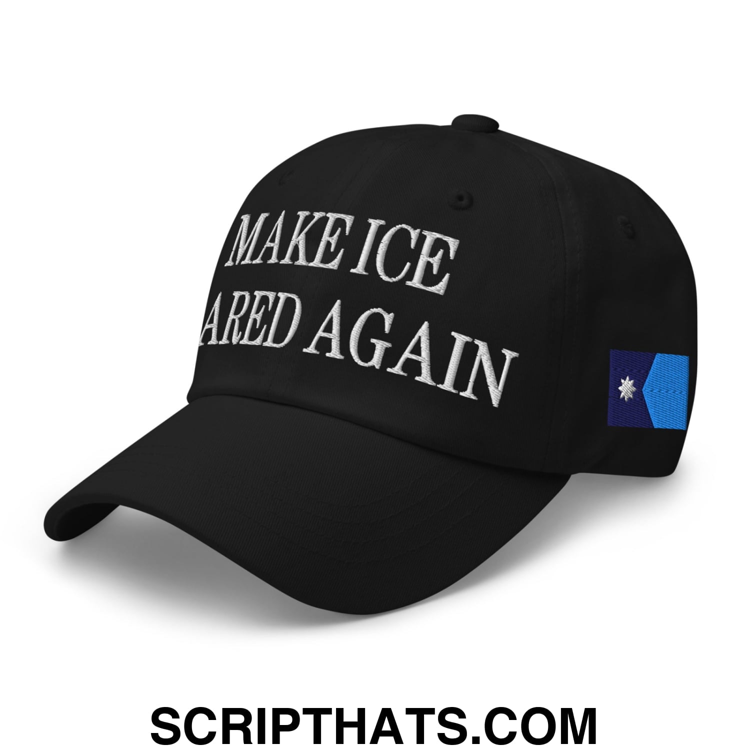 Make ICE Scared Again Minnesota Flag Embroidered Unstructured Dad Hat Black