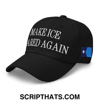 Make ICE Scared Again Minnesota Flag Embroidered Unstructured Dad Hat Black