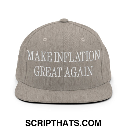 Make Inflation Great Again Embroidered Flat Bill Brim Snapback Hat Heather Grey