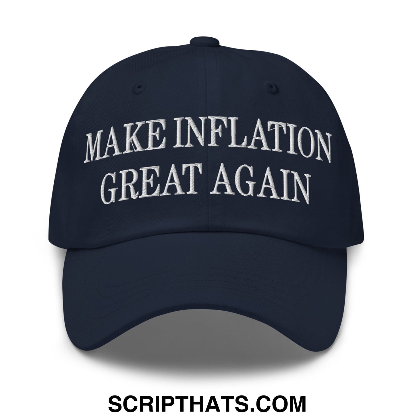 Make Inflation Great Again Embroidered Unstructured Dad Hat Navy