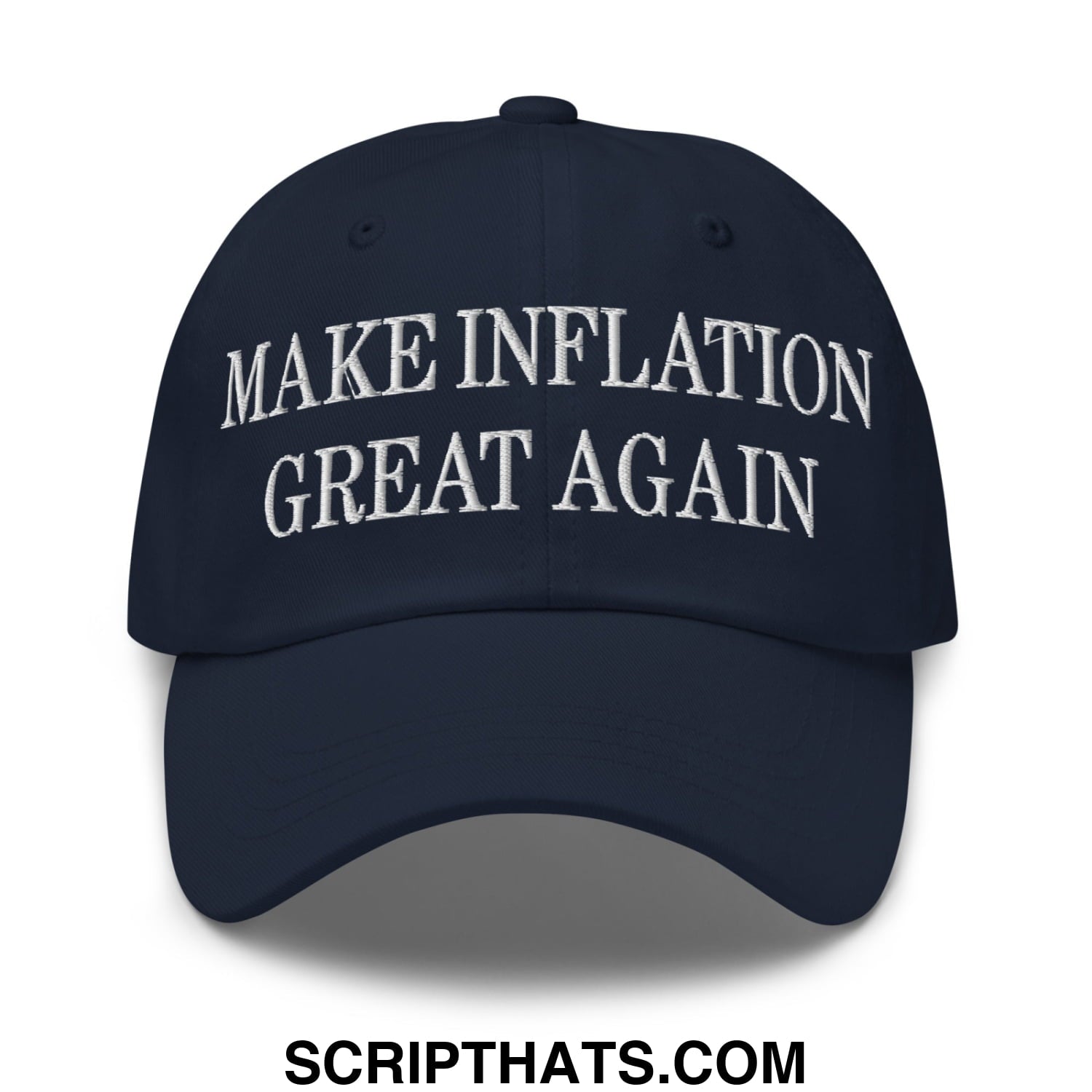Make Inflation Great Again Embroidered Unstructured Dad Hat Navy