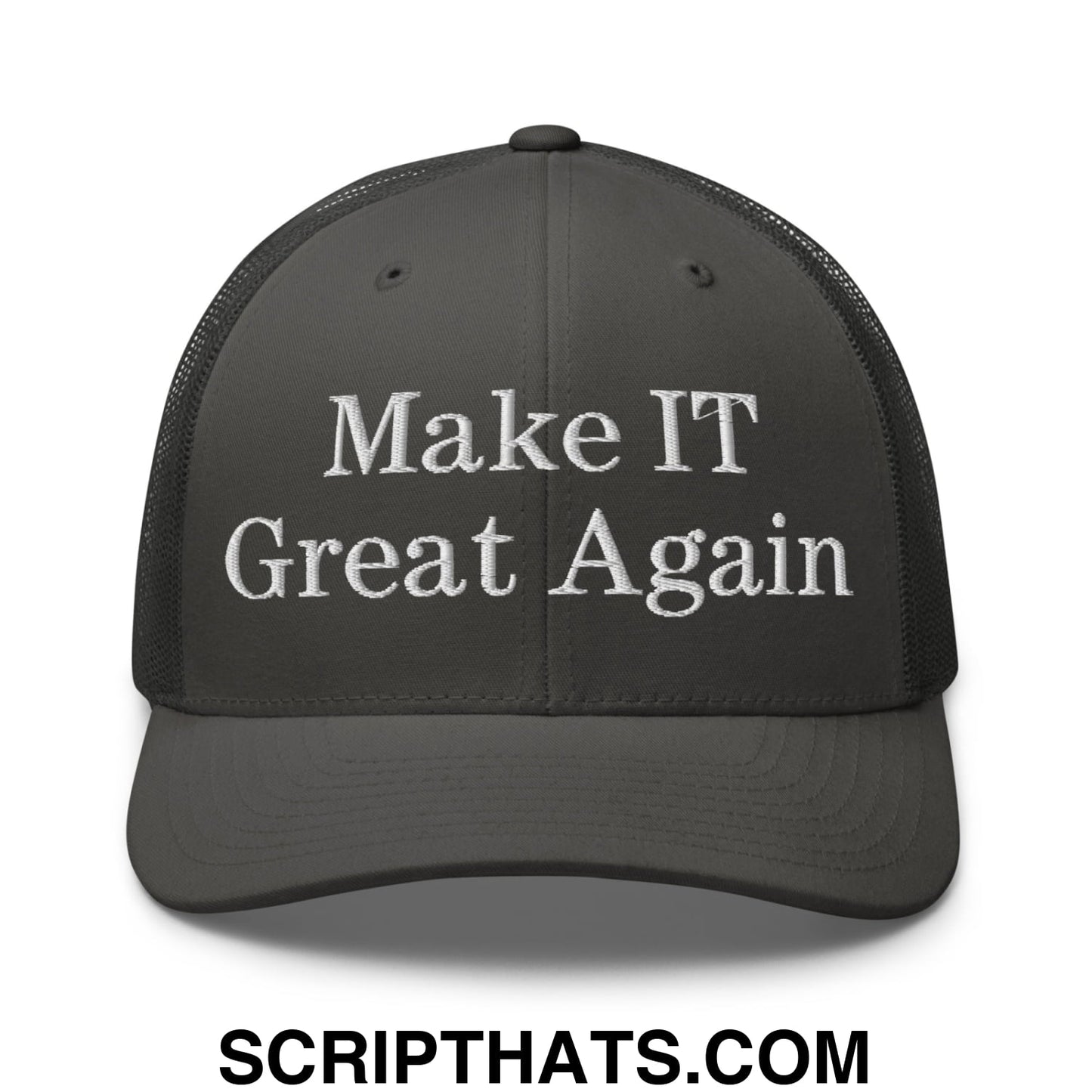 Make IT Great Again Embroidered Mesh Trucker Hat Charcoal