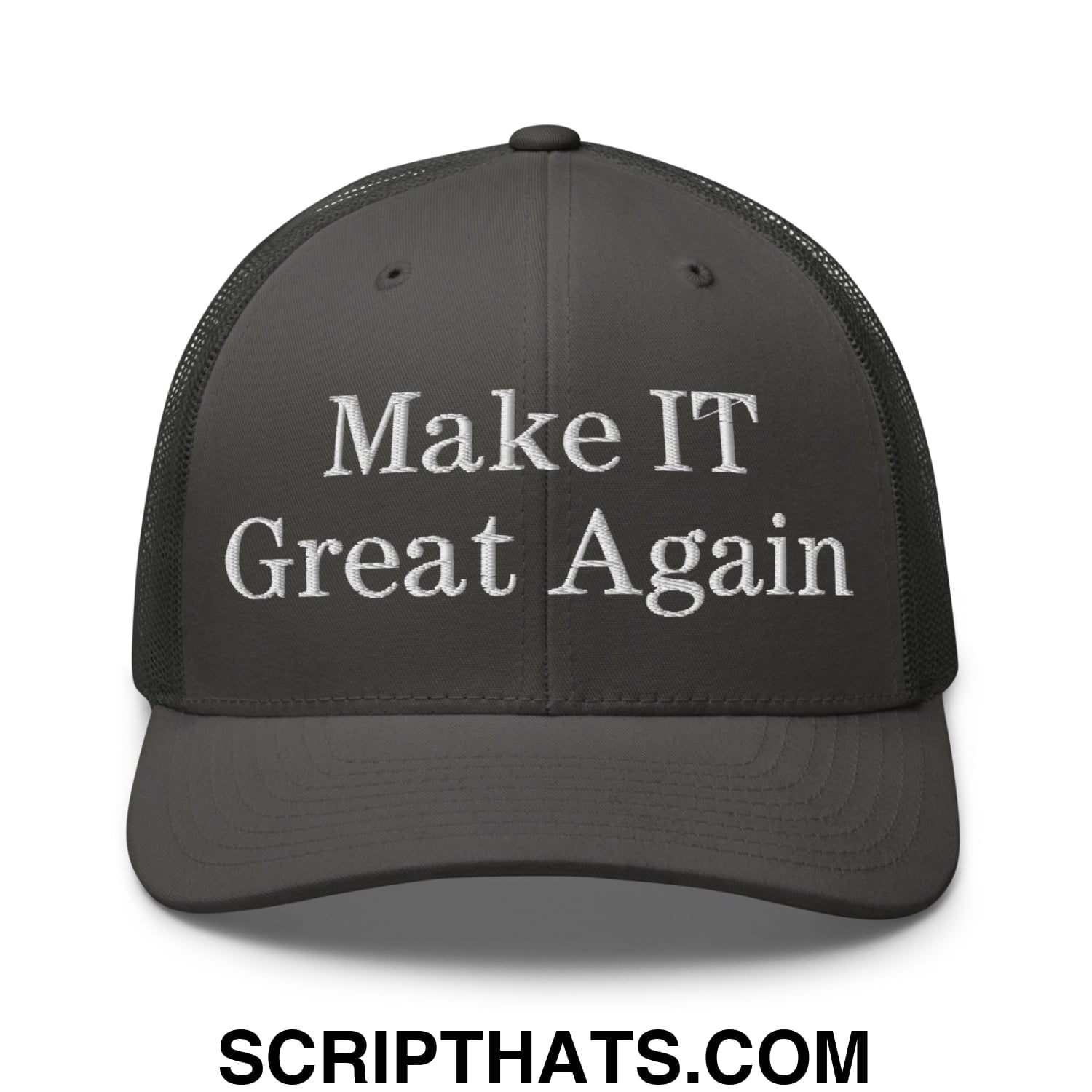 Make IT Great Again Embroidered Mesh Trucker Hat Charcoal