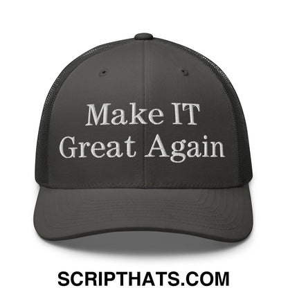 Make IT Great Again Embroidered Mesh Trucker Hat Charcoal