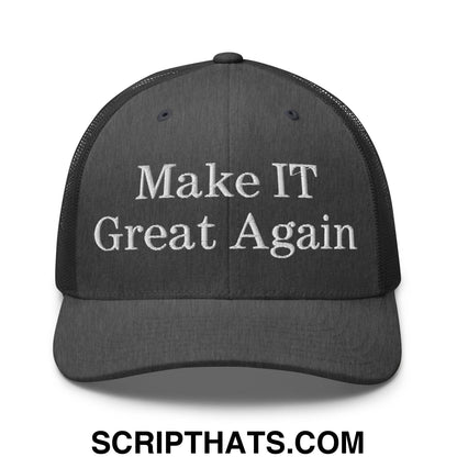 Make IT Great Again Embroidered Mesh Trucker Hat Dark Heather Gray