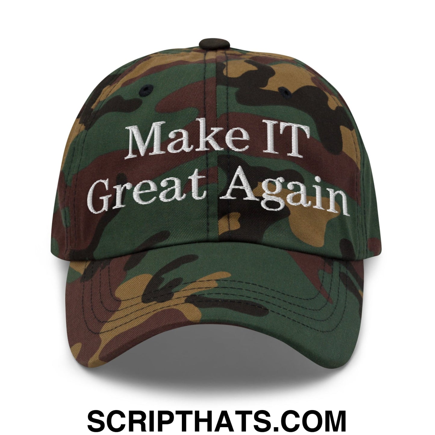 Make IT Great Again Embroidered Unstructured Dad Hat Green Camo