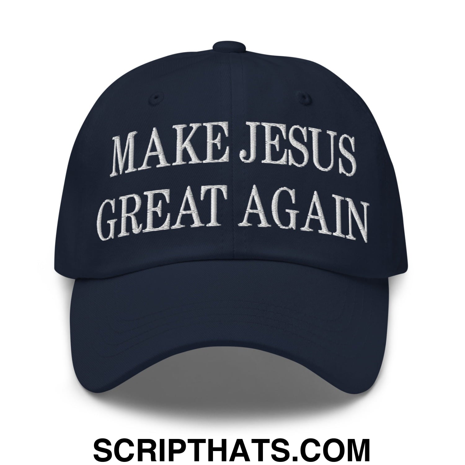 Make Jesus Great Again Embroidered Dad Hat Navy