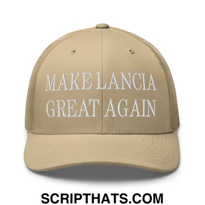 Make Lancia Great Again Embroidered Mesh Trucker Hat Khaki