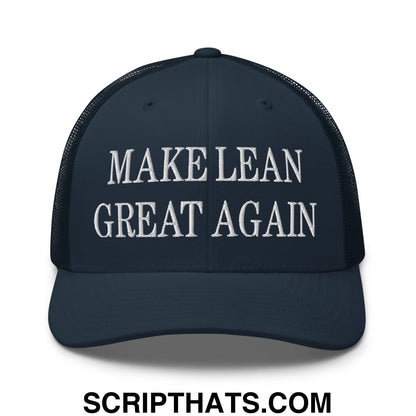 Make Lean Great Again Embroidered Mesh Trucker Hat Navy