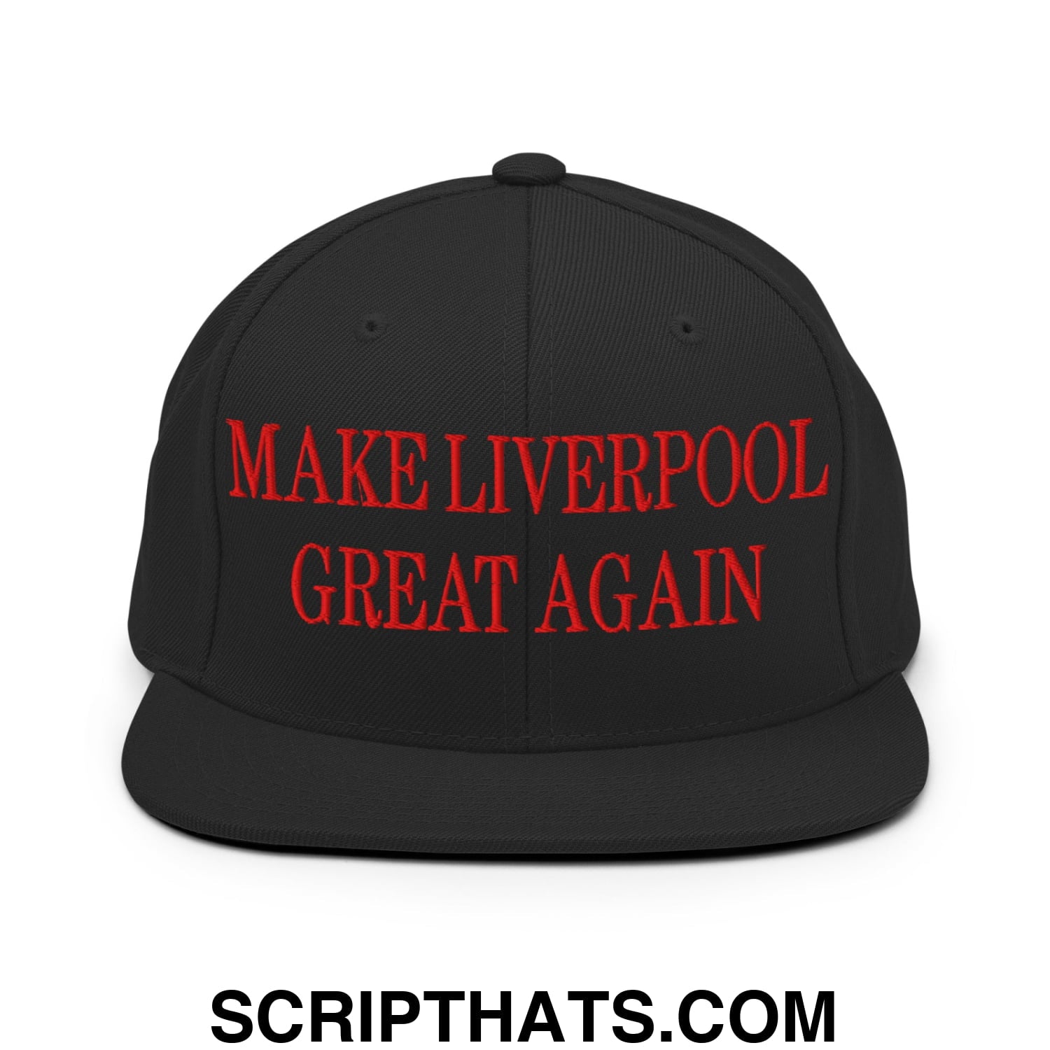 Make Liverpool Great Again Embroidered Flat Bill Brim Snapback Hat Black
