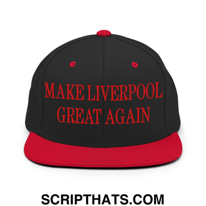 Make Liverpool Great Again Embroidered Flat Bill Brim Snapback Hat Black Red
