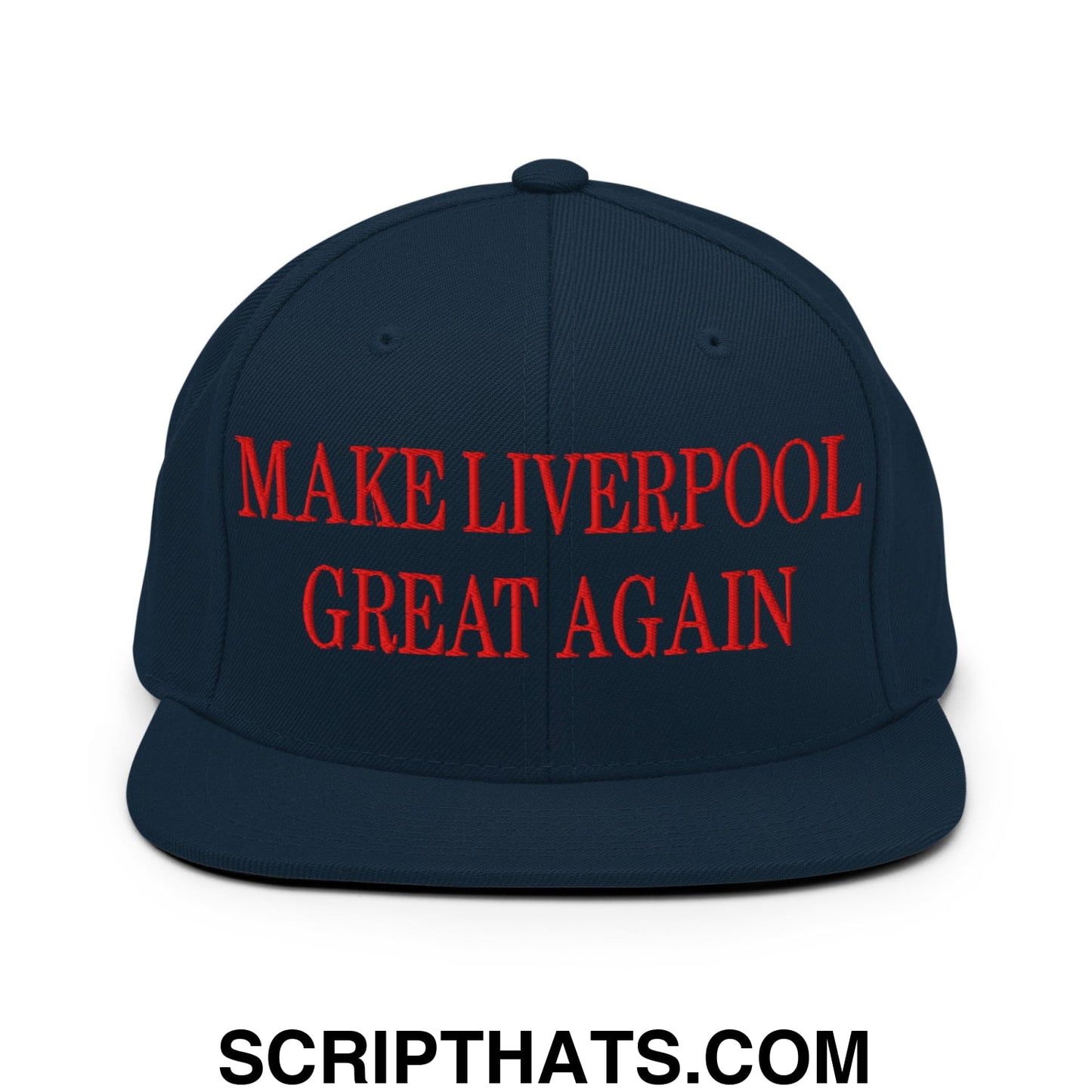 Make Liverpool Great Again Embroidered Flat Bill Brim Snapback Hat Dark Navy