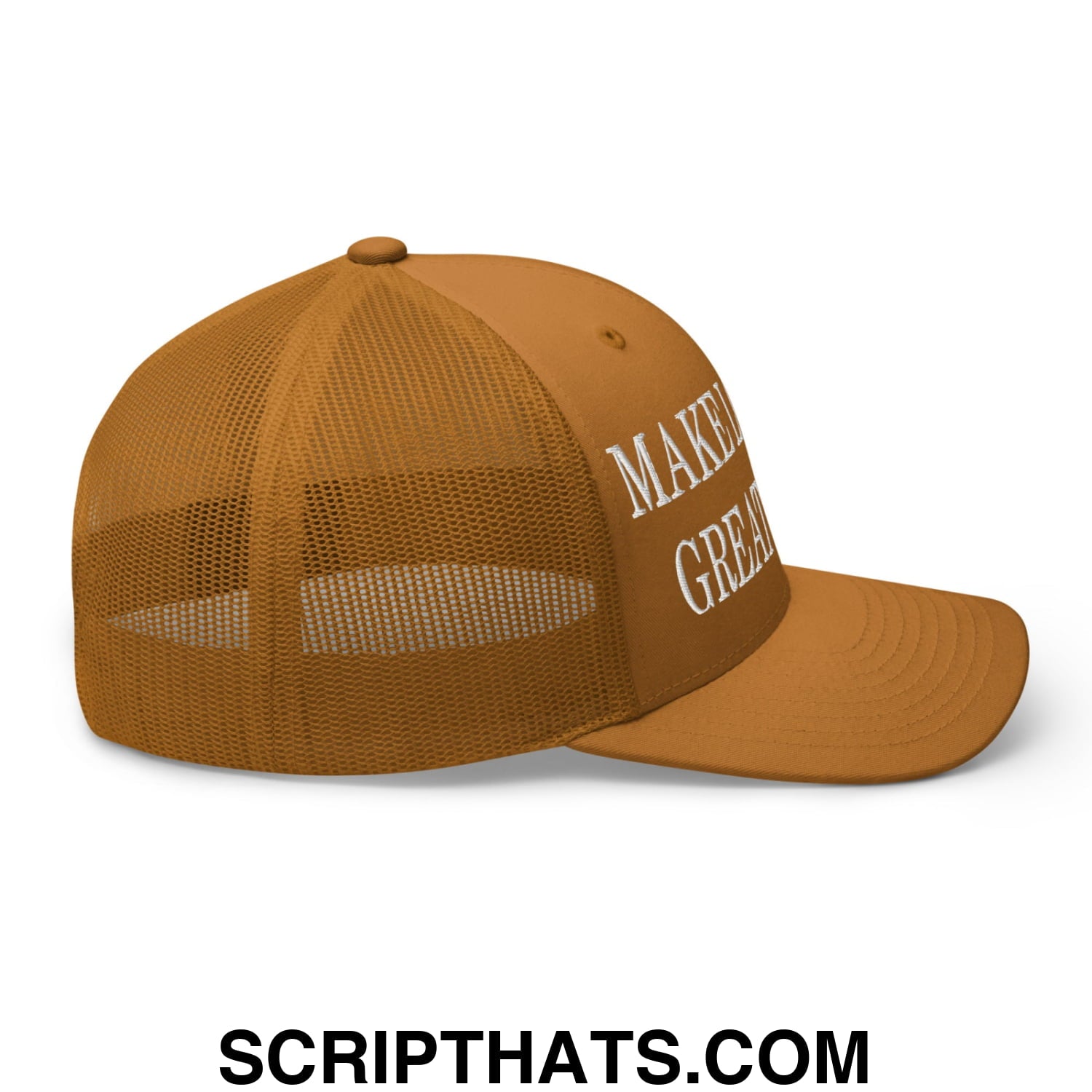 Make Logging Great Again Embroidered Mesh Trucker Hat Caramel