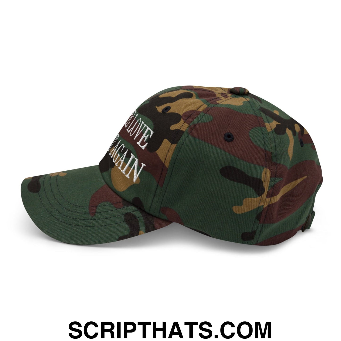 Make Love Great Again Embroidered Unstructured Dad Hat Green Camo