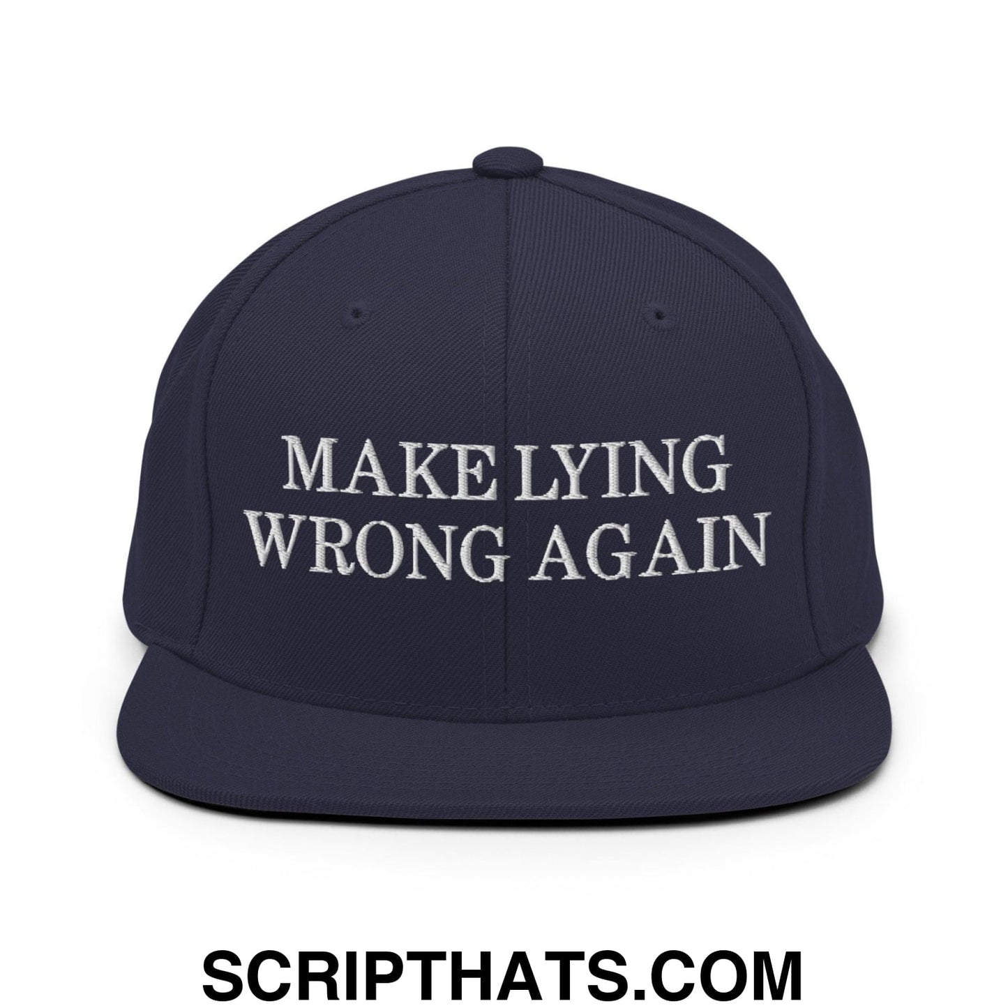 Make Lying Wrong Again Snapback Hat Navy