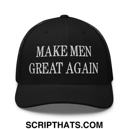 Make Men Great Again Embroidered Mesh Trucker Hat Black