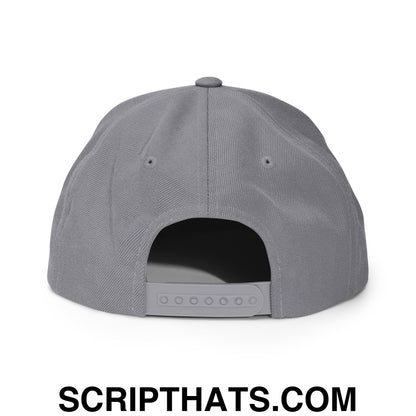 Make Money Not Friends Embroidered Flat Bill Brim Snapback Hat Silver