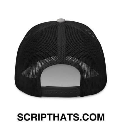 Make Money Not Friends Embroidered Mesh Trucker Hat Heather Black