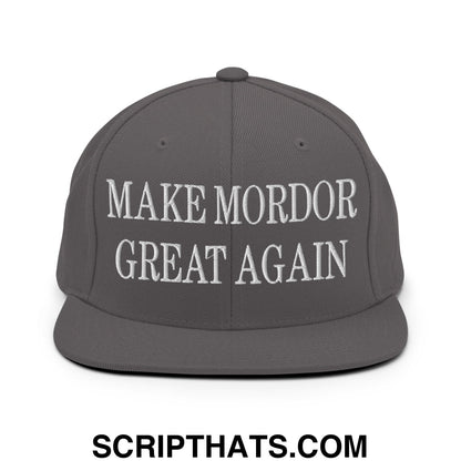 Make Mordor Great Again Embroidered Flat Brim Bill Snapback Hat Dark Grey