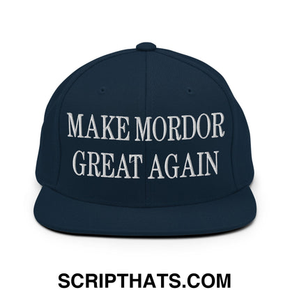 Make Mordor Great Again Embroidered Flat Brim Bill Snapback Hat Dark Navy